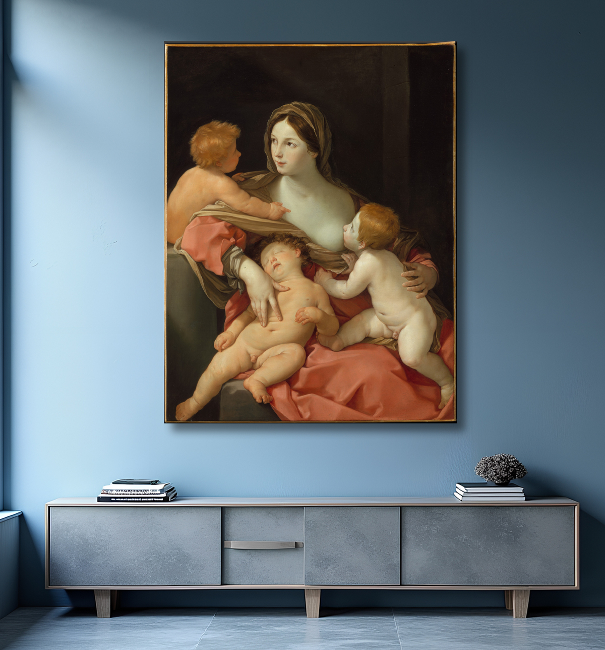 Reproduction Charité de Guido Reni avec decor