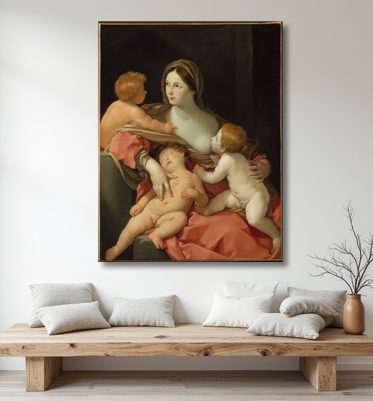 Reproduction Charité de Guido Reni avec decor