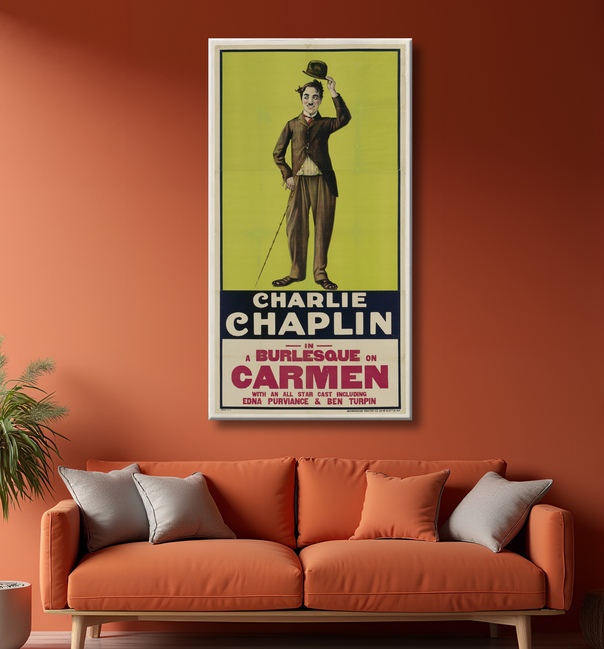 Reproduction Charlie Chaplin de Berkshire Poster Company, c. 1914 - 1930s avec decor