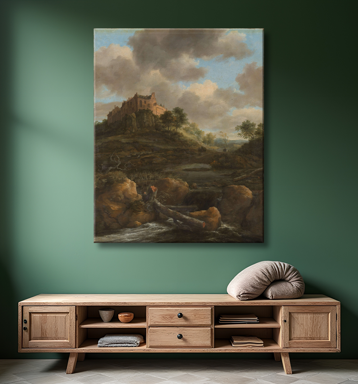 Reproduction Château de Bentheim de Jacob Isaacksz van Ruisdael avec decor