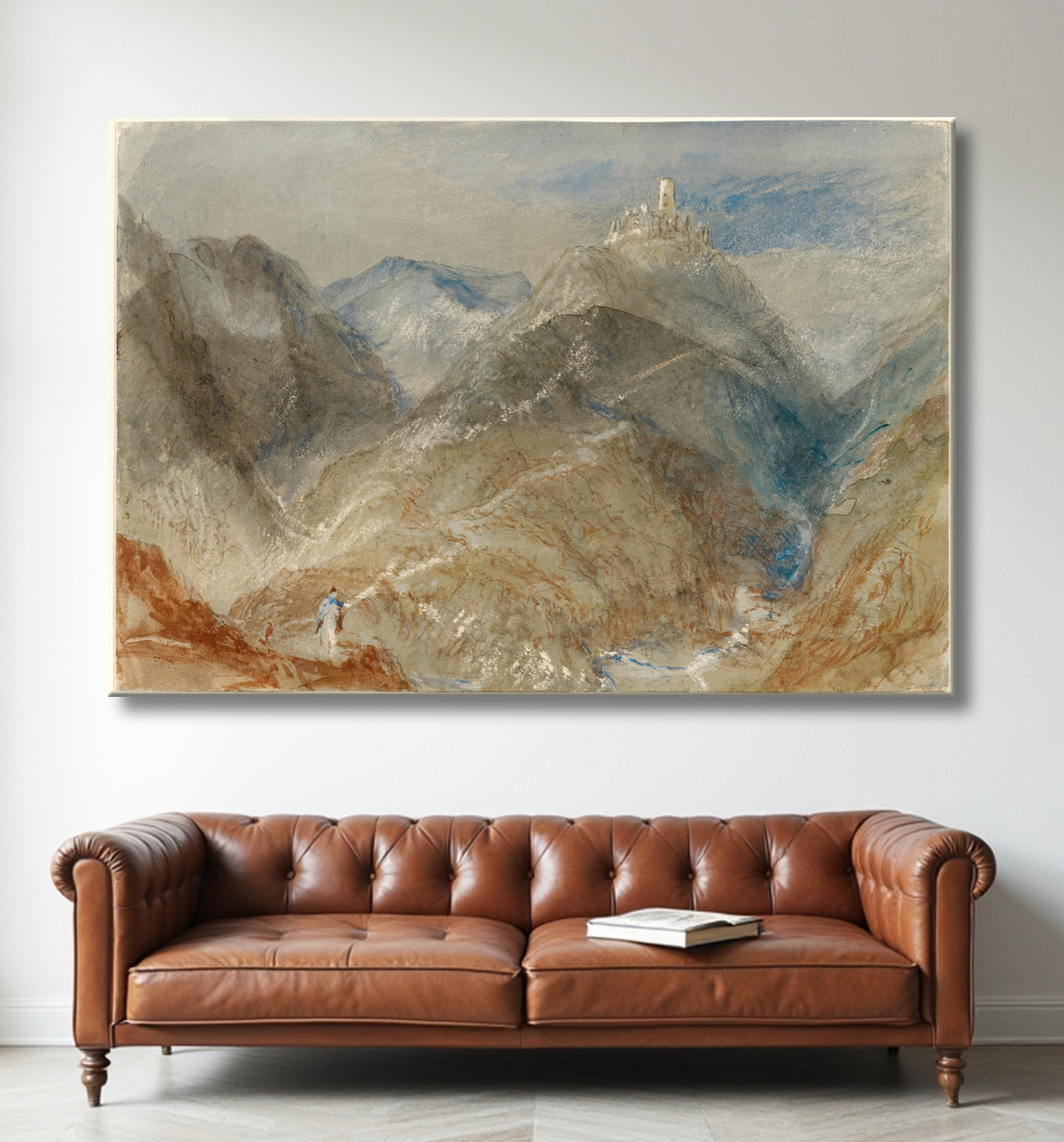 Reproduction Château sur les hauteurs près de Genève de Joseph Mallord William Turner avec decor