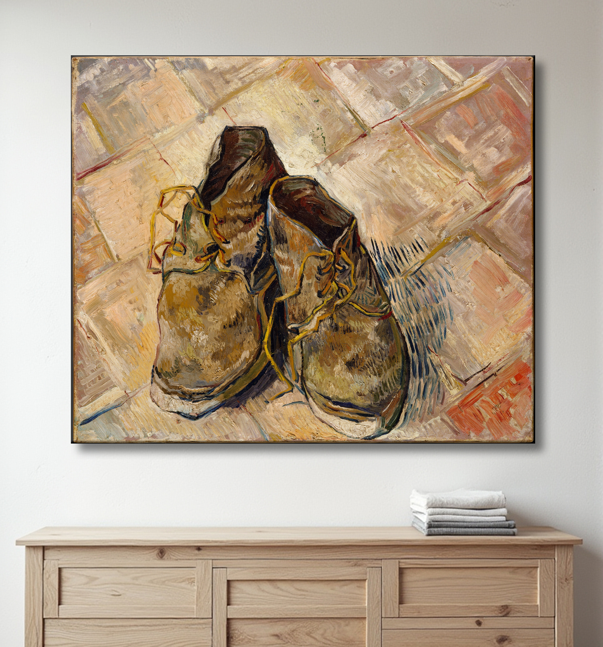 Reproduction Chaussures de Vincent van Gogh avec decor