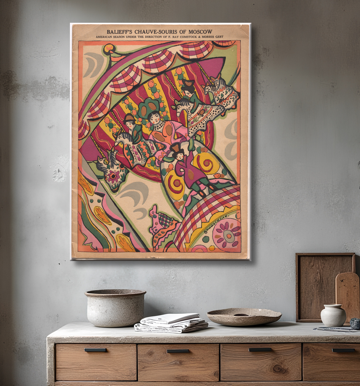 Reproduction Chauve-Souris (program) de Ralph Barton, 14 Aug 1891 - 19 May 1931 avec decor