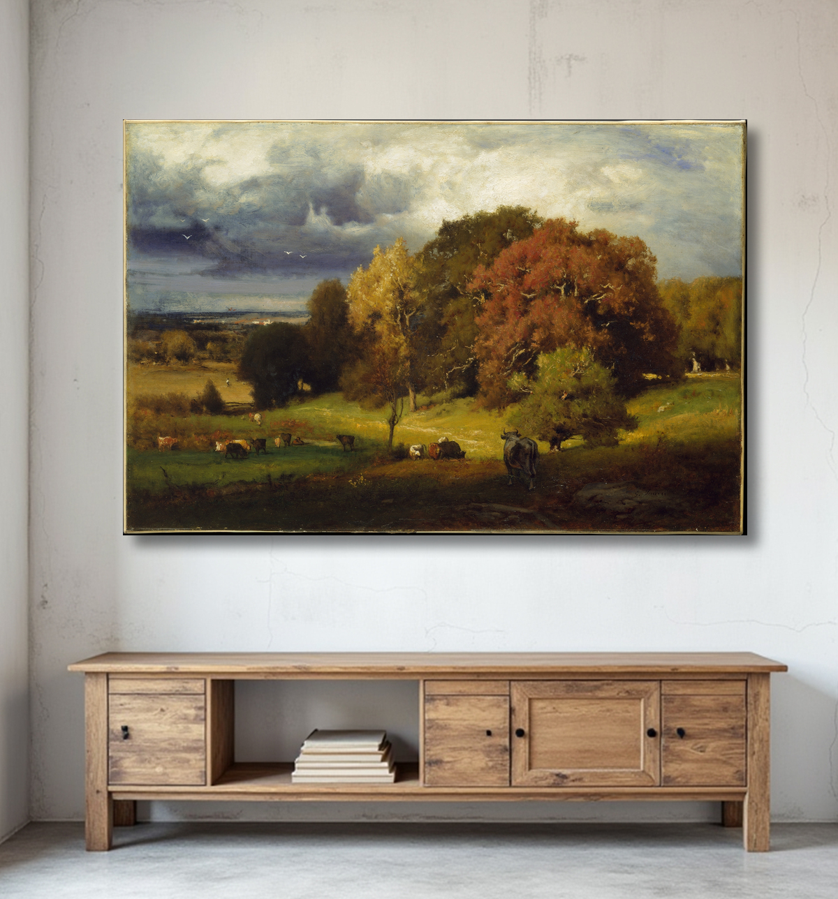 Reproduction Chênes d'automne de George Inness avec decor