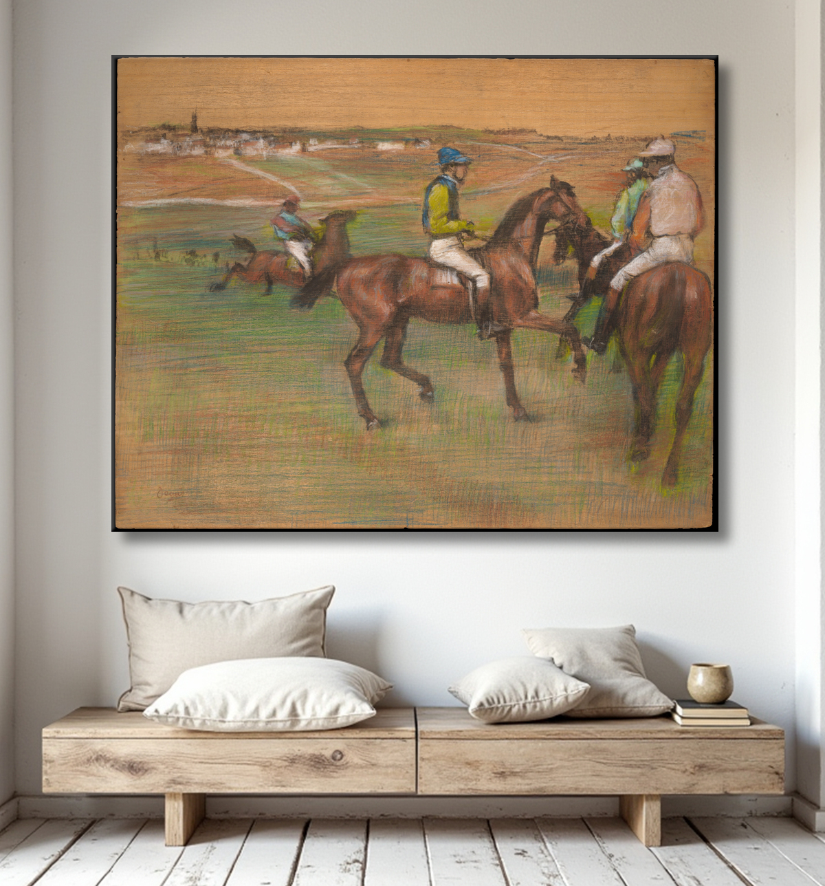 Reproduction Chevaux de course de Edgar Degas avec decor