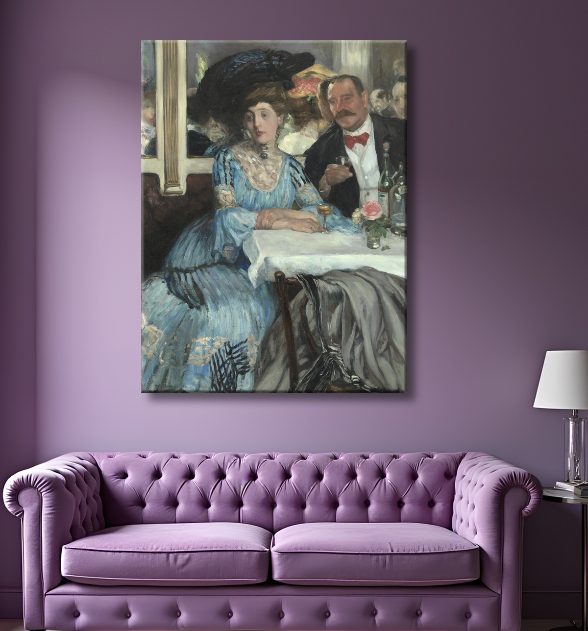 Reproduction Chez Mouquin de William James Glackens avec decor