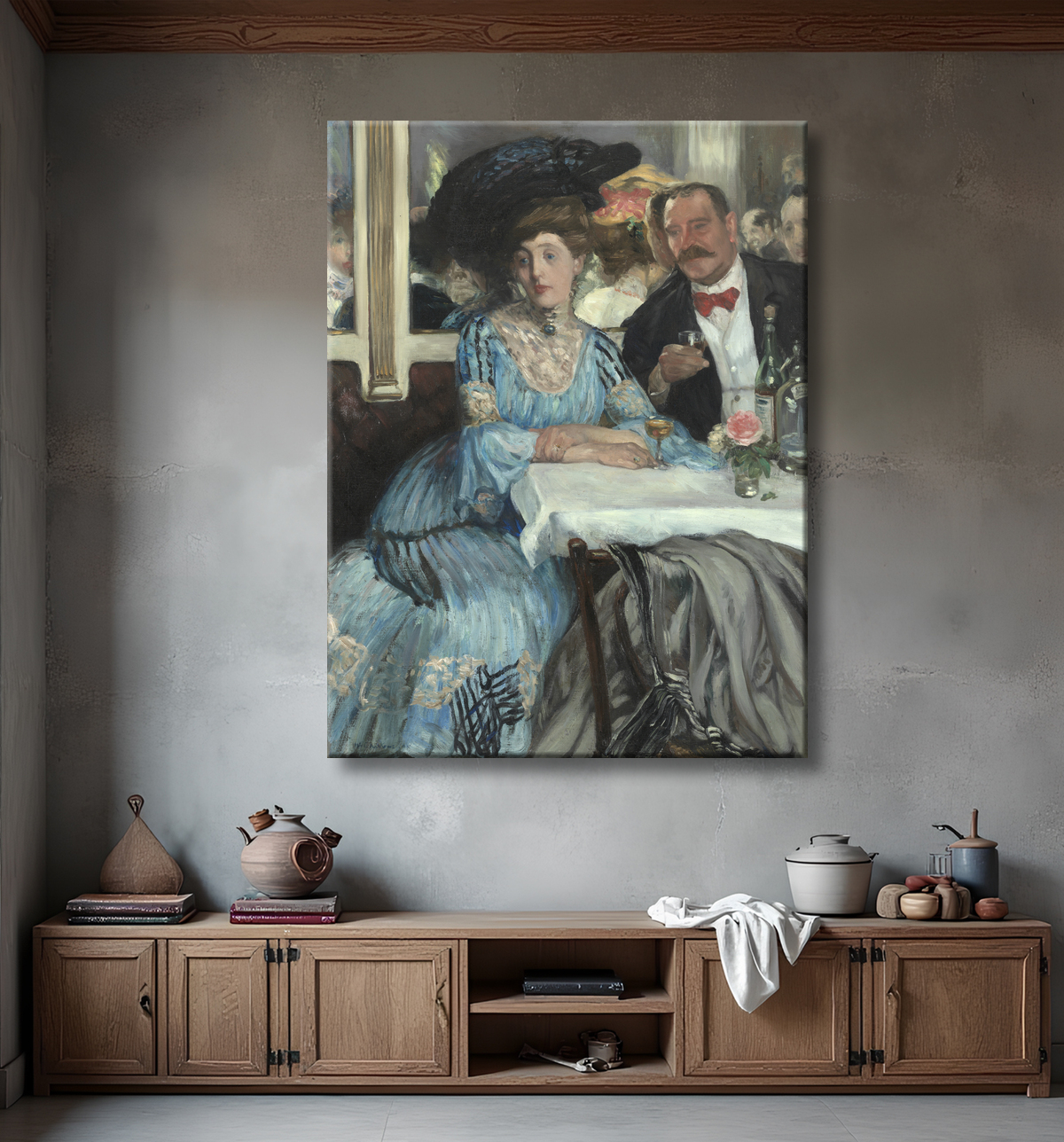 Reproduction Chez Mouquin de William James Glackens avec decor