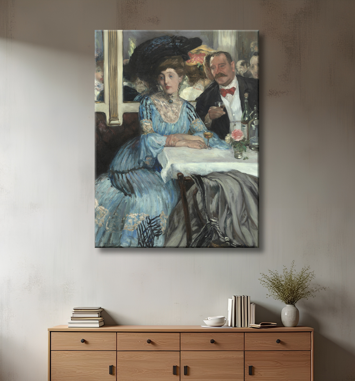 Reproduction Chez Mouquin de William James Glackens avec decor