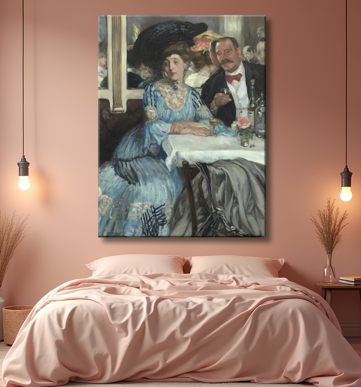Reproduction Chez Mouquin de William James Glackens avec decor