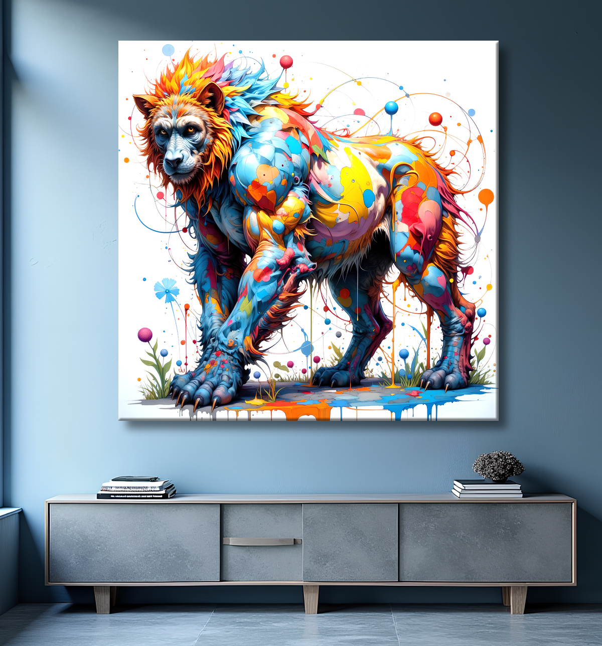 Tableau chimpanzé pop art - Explosion de couleurs et styles fantaisistes avec decor