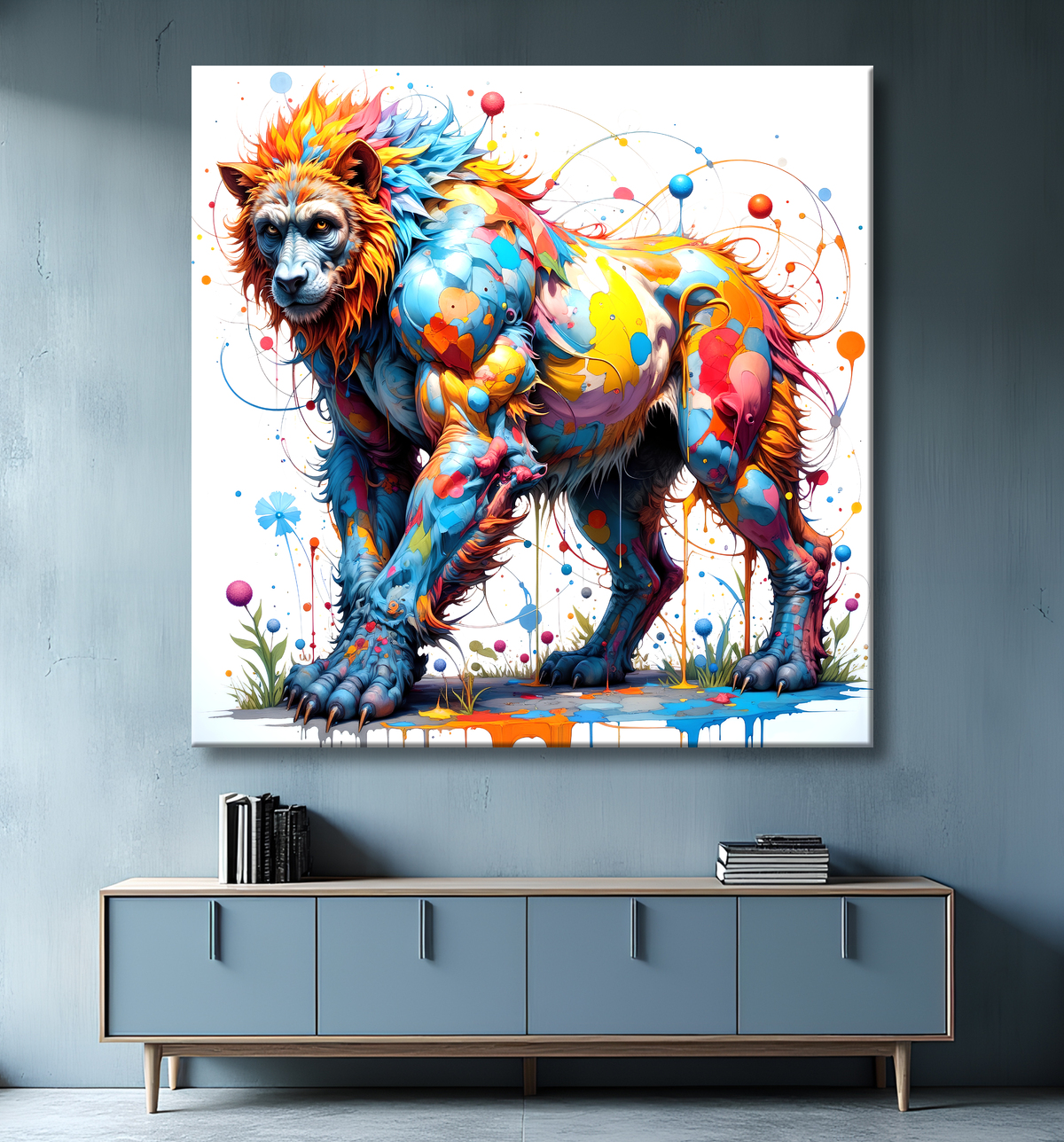 Tableau chimpanzé pop art - Explosion de couleurs et styles fantaisistes avec decor