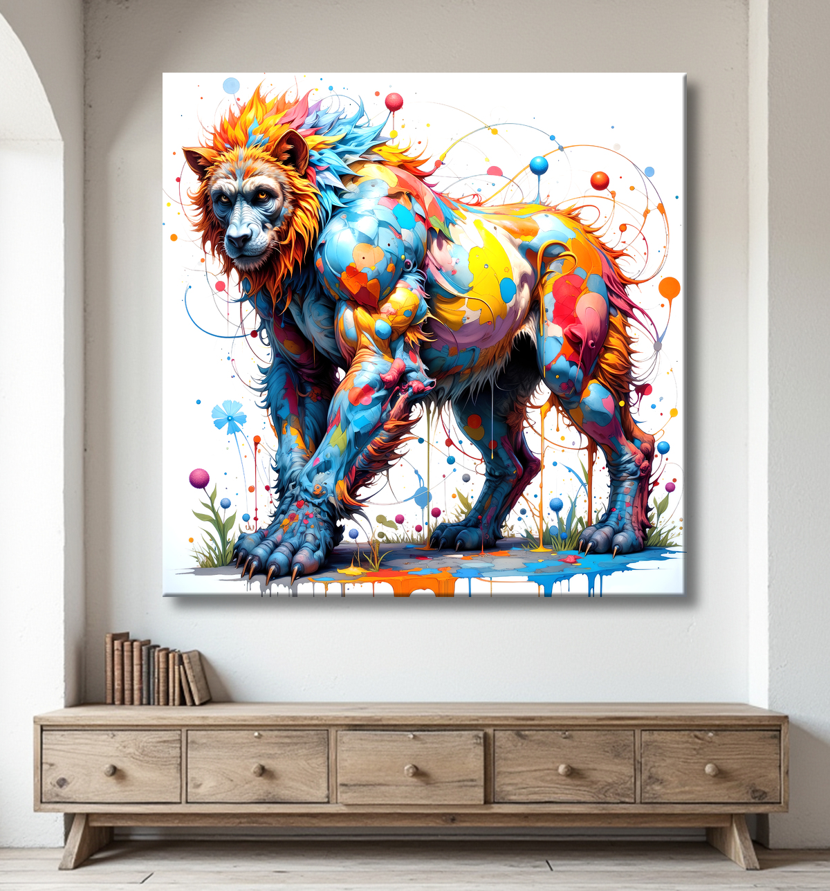 Tableau chimpanzé pop art - Explosion de couleurs et styles fantaisistes avec decor