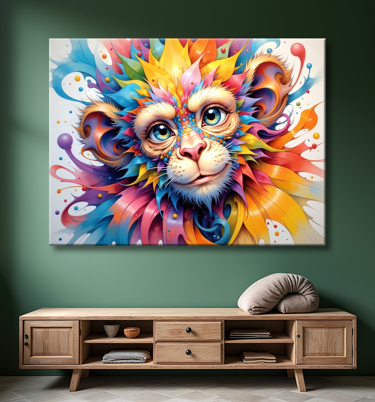Tableau chimpanzé pop art - Explosion de couleurs et styles fantaisistes avec decor