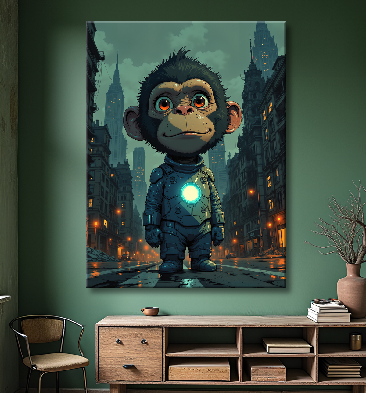 Tableau chimpanzé super-héros sombre | Décoration pop culutre avec decor