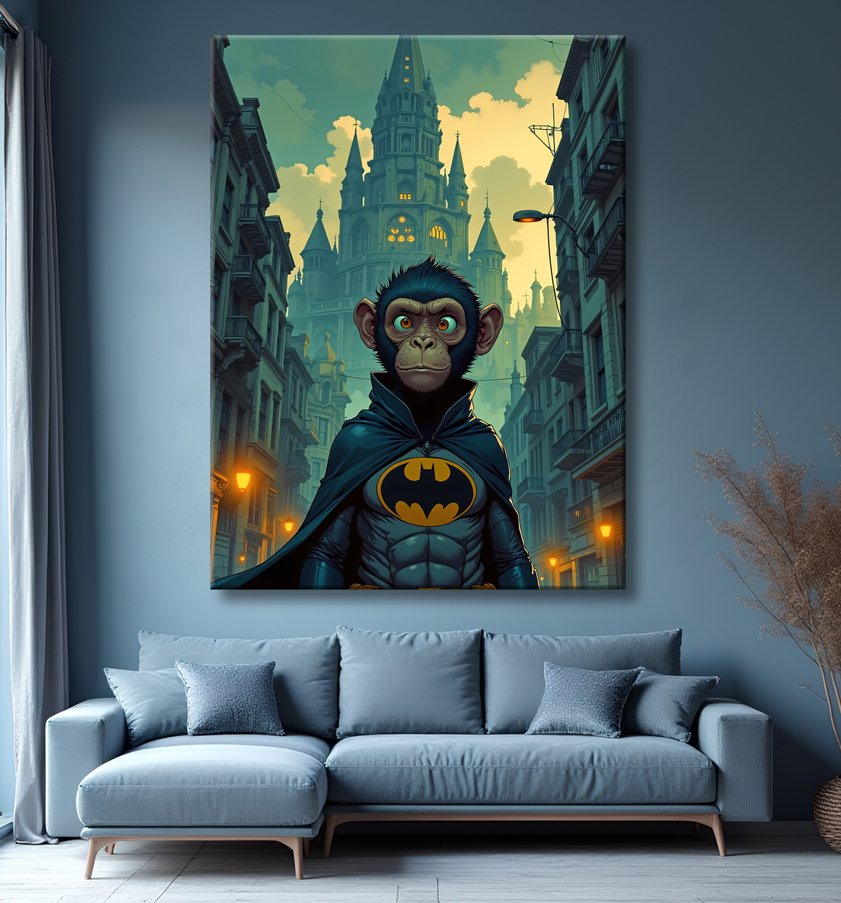 Tableau chimpanzé super-héros sombre | Décoration pop culutre avec decor