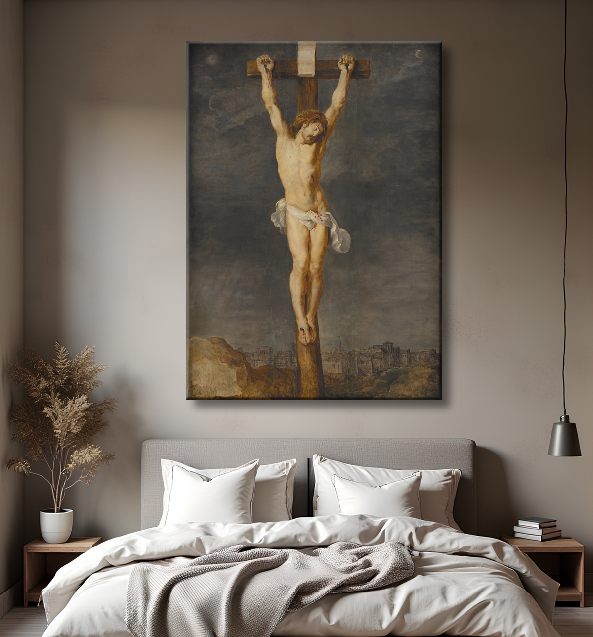 Reproduction Christ en croix de Rubens, Peter Paul avec decor