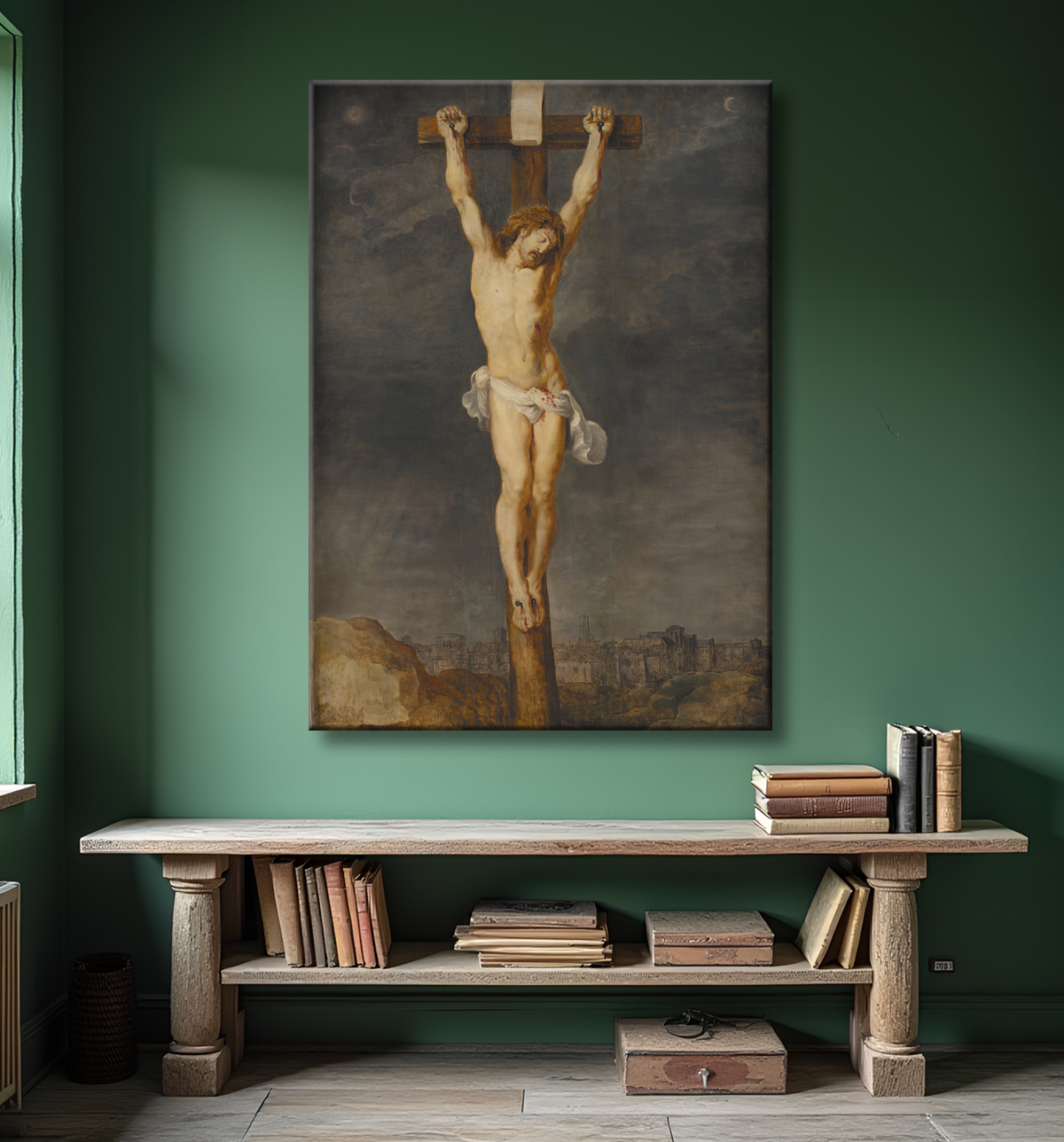 Reproduction Christ en croix de Rubens, Peter Paul avec decor
