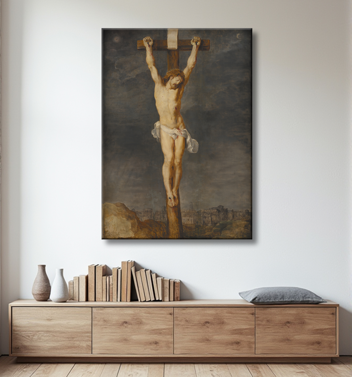 Reproduction Christ en croix de Rubens, Peter Paul avec decor