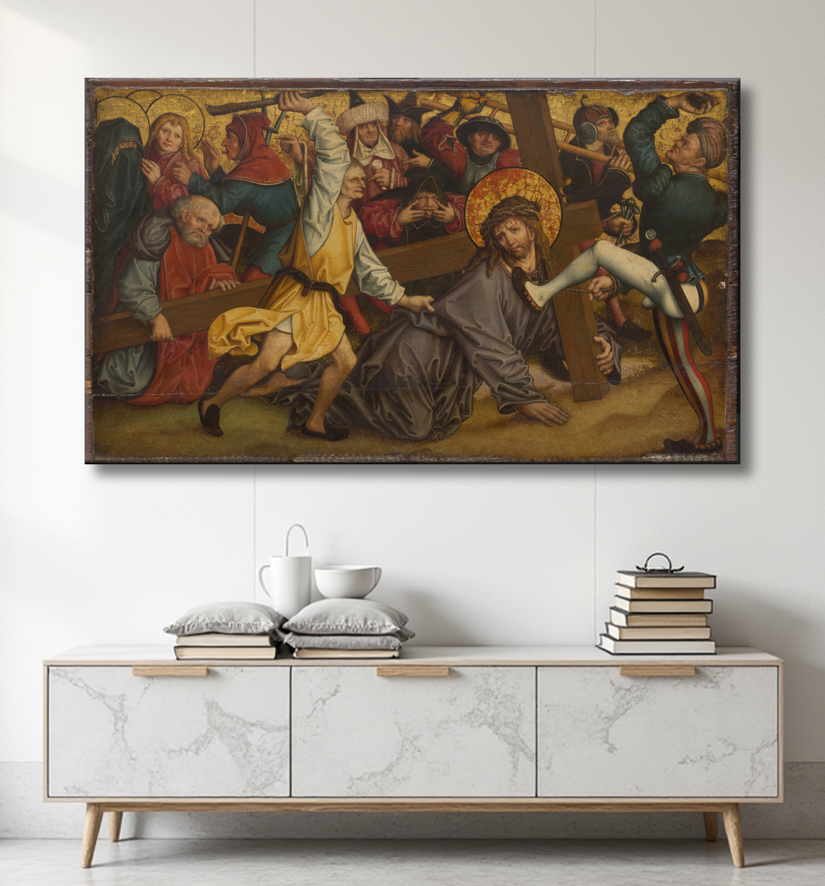 Reproduction Christ portant la croix de Hans Maler zu Schwaz avec decor