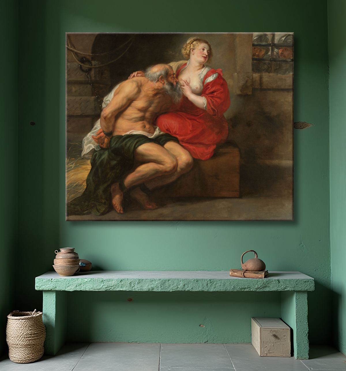 Reproduction Cimon et Pero de Peter Paul Rubens avec decor