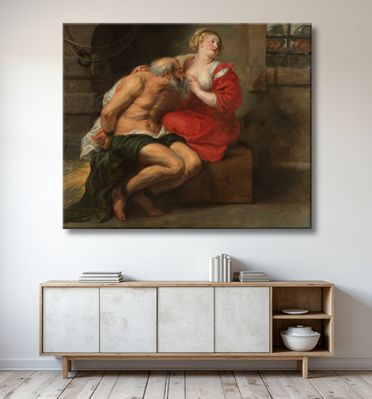 Reproduction Cimon et Pero de Peter Paul Rubens avec decor