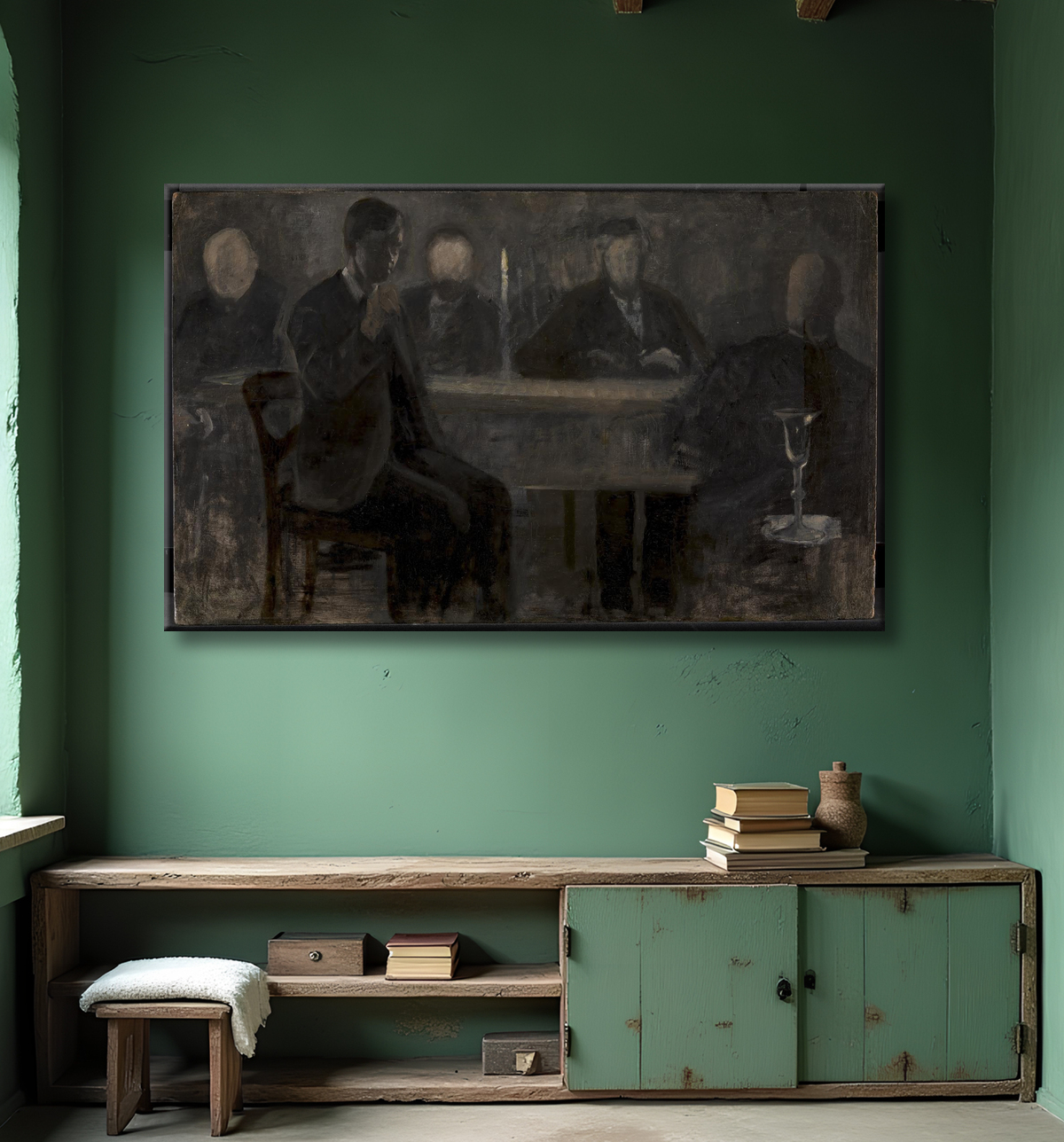 Reproduction Cinq portraits. Étude pour la peinture à la Thielska Galleriet, Stockholm de Hammershøi, Vilhelm avec decor