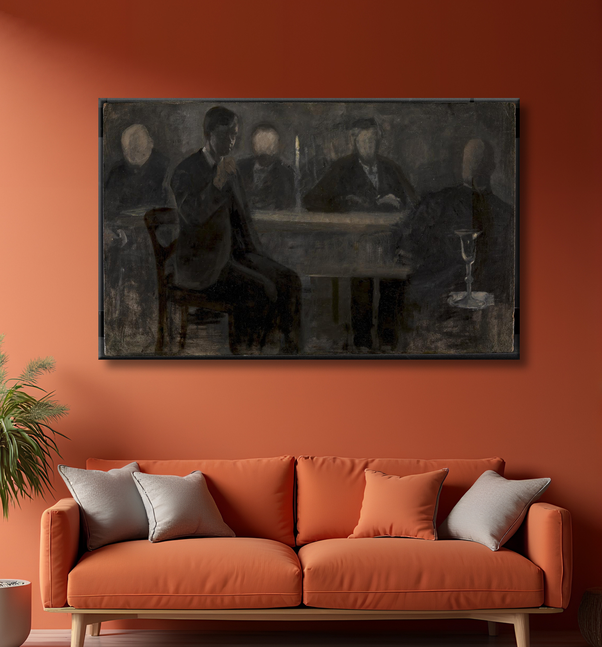 Reproduction Cinq portraits. Étude pour la peinture à la Thielska Galleriet, Stockholm de Hammershøi, Vilhelm avec decor