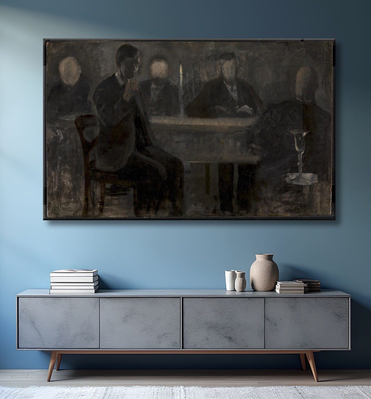 Reproduction Cinq portraits. Étude pour la peinture à la Thielska Galleriet, Stockholm de Hammershøi, Vilhelm avec decor