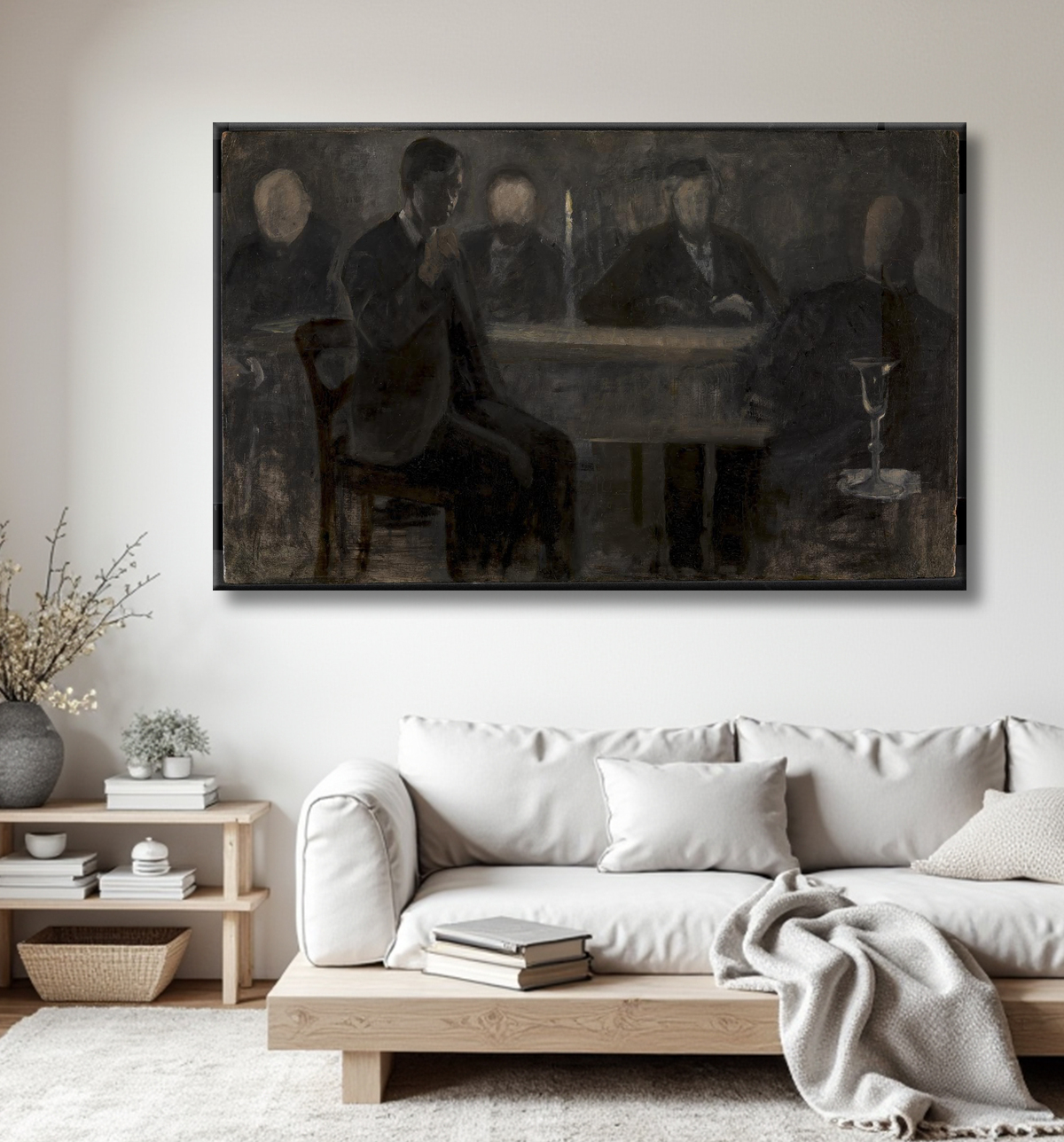 Reproduction Cinq portraits. Étude pour la peinture à la Thielska Galleriet, Stockholm de Hammershøi, Vilhelm avec decor
