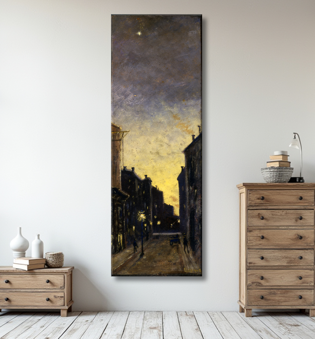 Reproduction Cinquante-septième rue de Louis M. Eilshemius, born Arlington, NJ 1864-died New York City 1941 avec decor