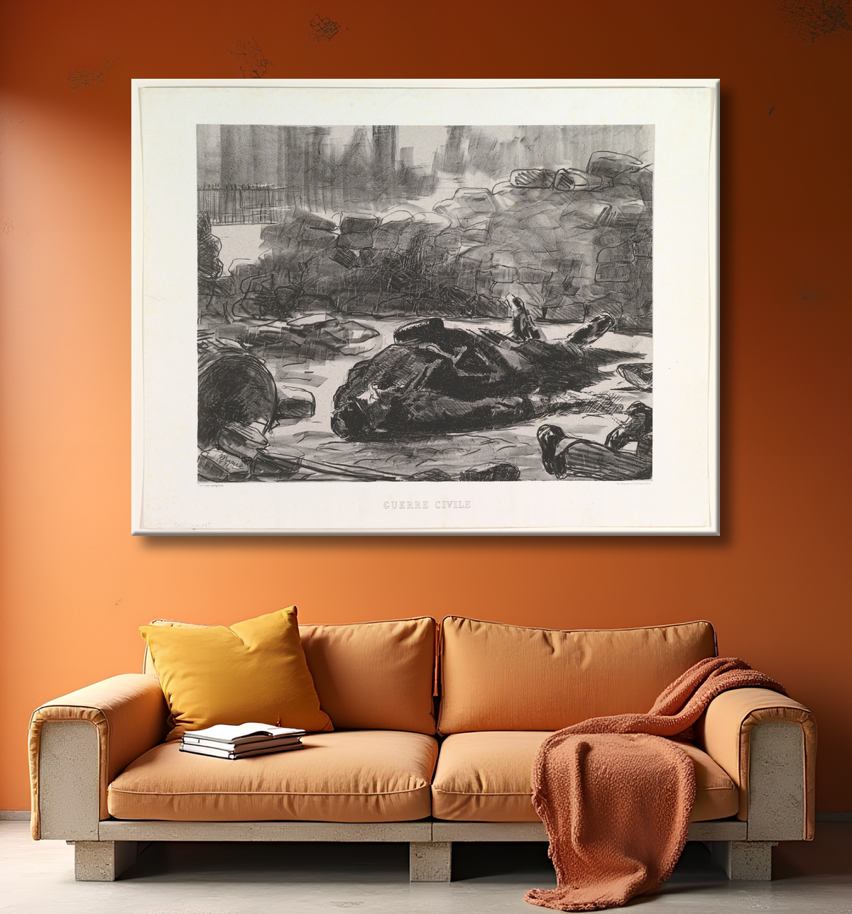 Reproduction Civil War (Guerre Civile) de Edouard Manet avec decor