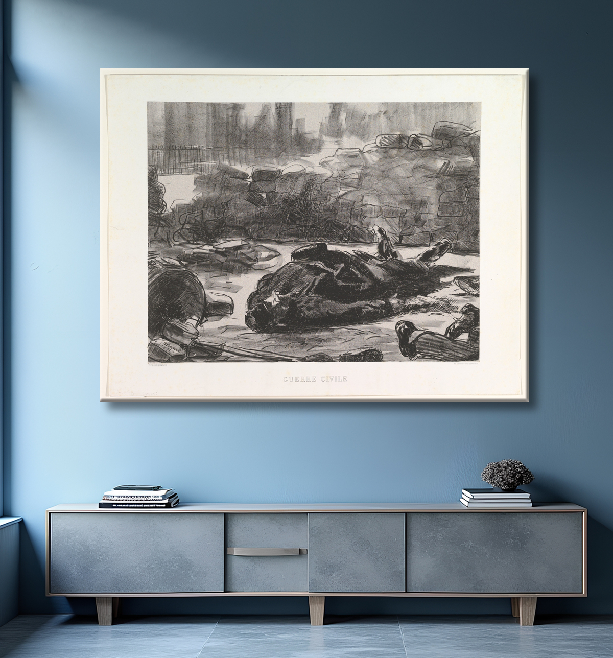 Reproduction Civil War (Guerre Civile) de Edouard Manet avec decor
