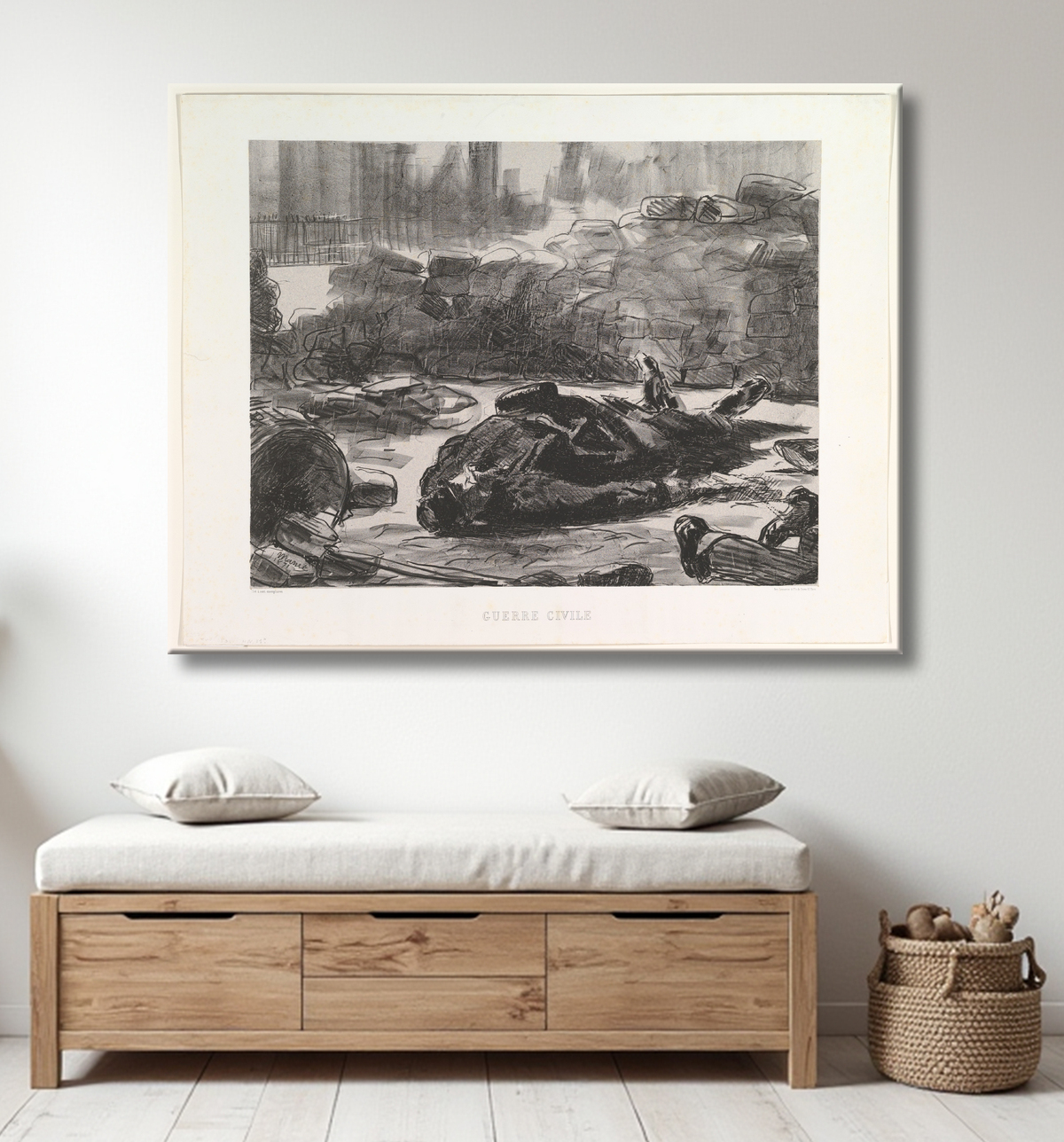 Reproduction Civil War (Guerre Civile) de Edouard Manet avec decor