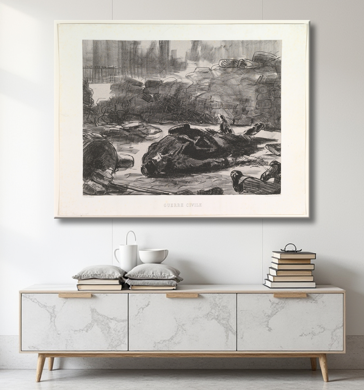 Reproduction Civil War (Guerre Civile) de Edouard Manet avec decor