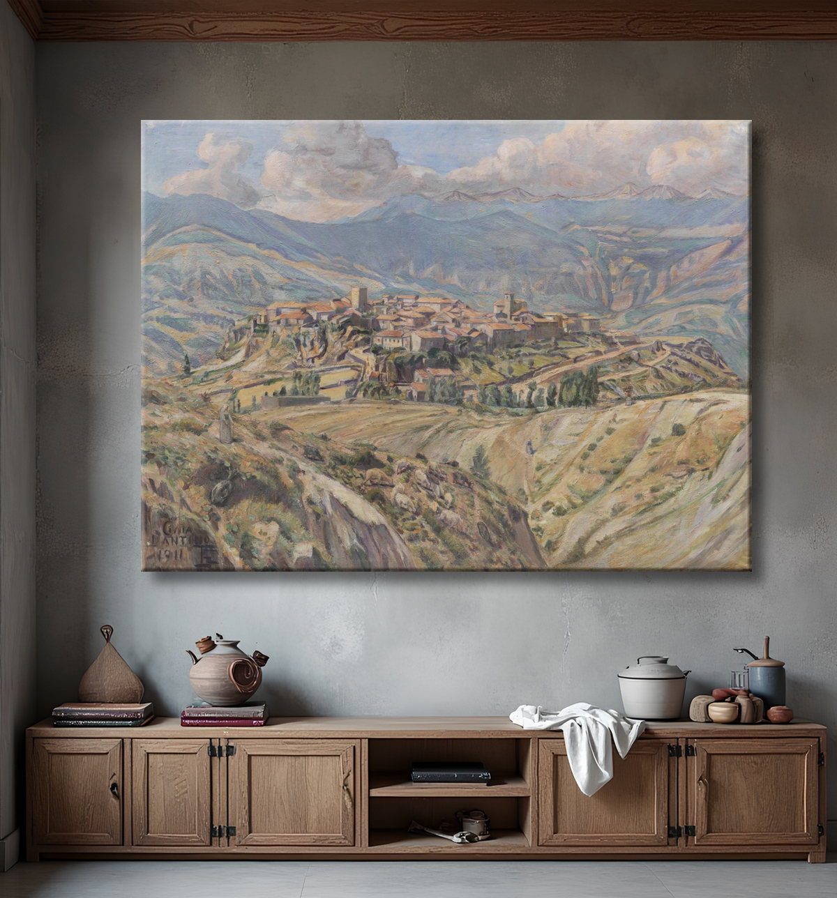Reproduction Cività d'Antino dans les Abruzzes de Christiansen, Poul S. avec decor
