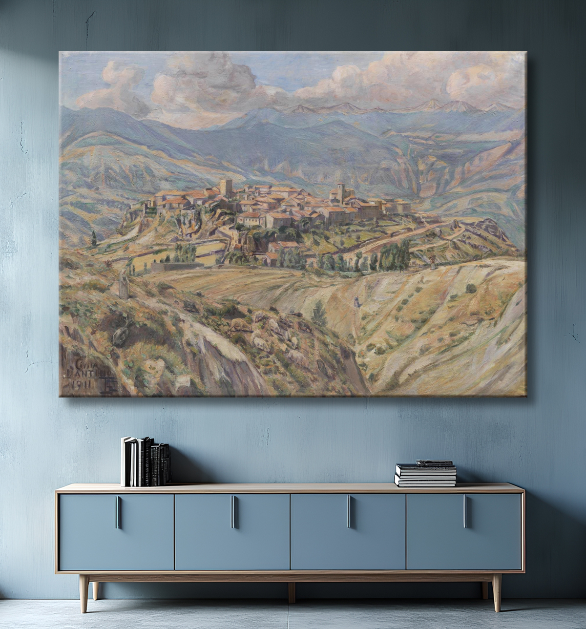 Reproduction Cività d'Antino dans les Abruzzes de Christiansen, Poul S. avec decor