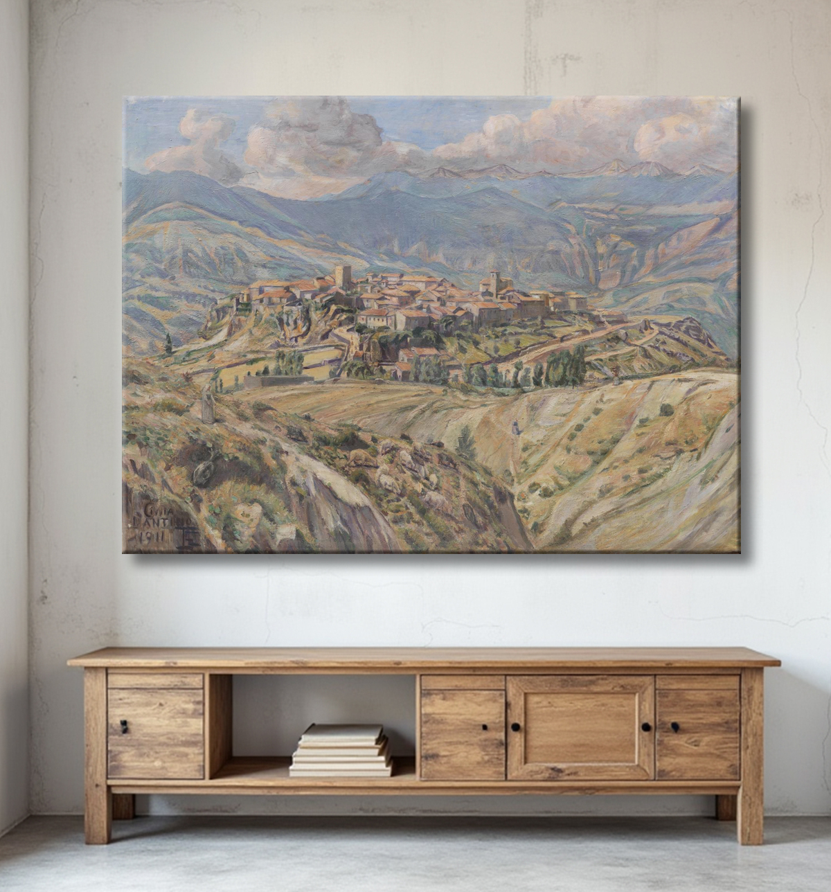 Reproduction Cività d'Antino dans les Abruzzes de Christiansen, Poul S. avec decor