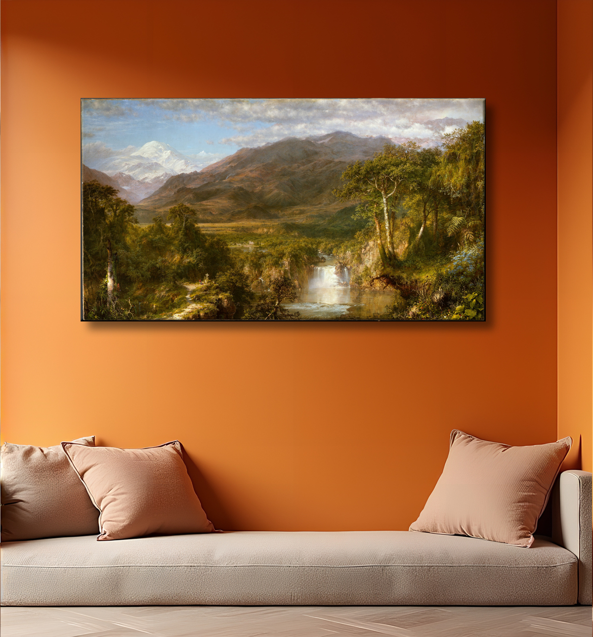 Reproduction Cœur des Andes de Frederic Edwin Church avec decor