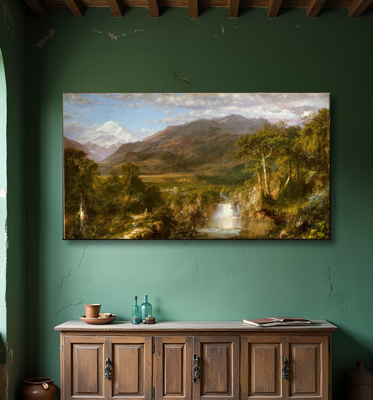 Reproduction Cœur des Andes de Frederic Edwin Church avec decor