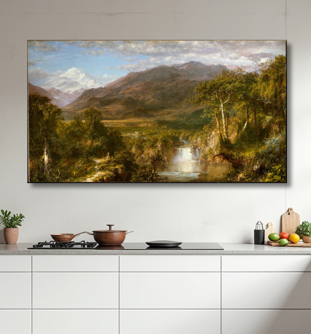 Reproduction Cœur des Andes de Frederic Edwin Church avec decor
