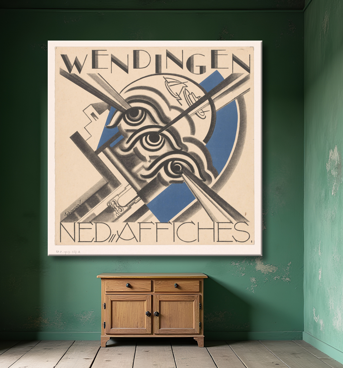 Reproduction Conception de couverture pour : Wendingen, 1931 de Mommie Schwarz avec decor