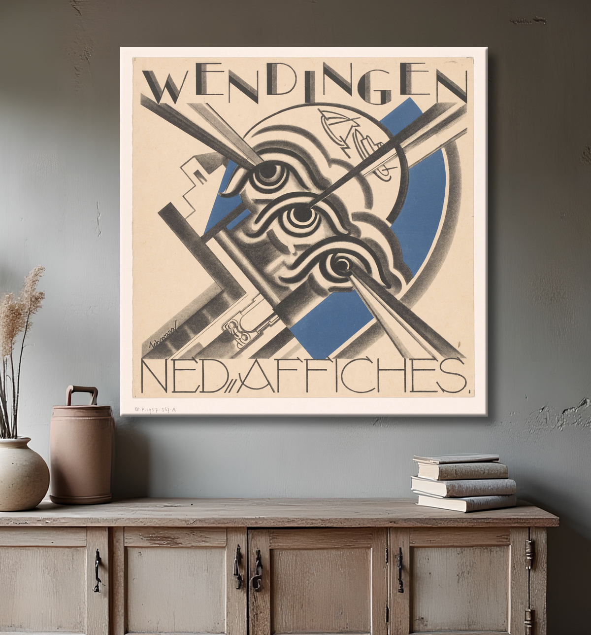 Reproduction Conception de couverture pour : Wendingen, 1931 de Mommie Schwarz avec decor