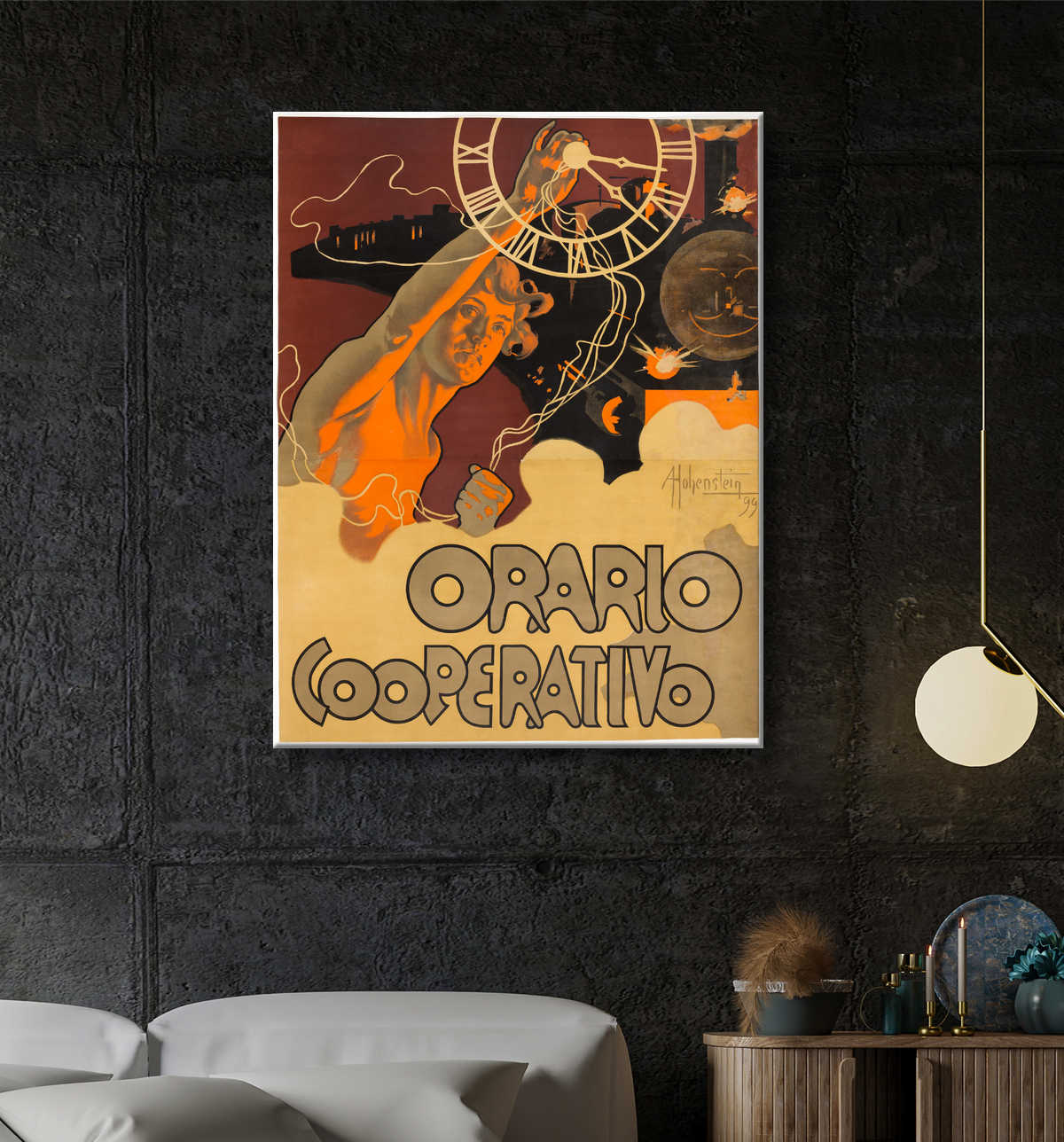 Reproduction Coopérative de temps de Adolf Hohenstein avec decor