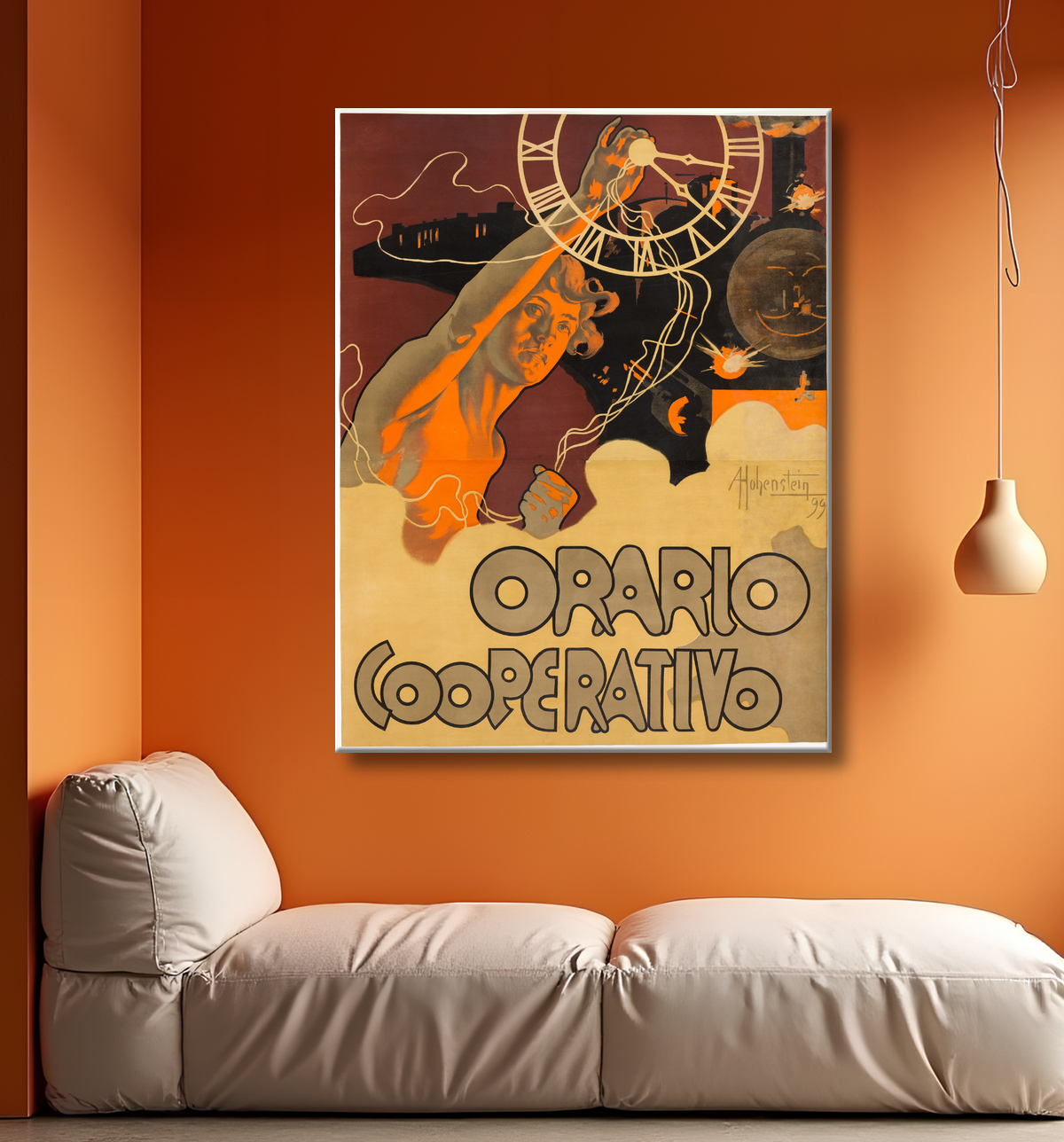 Reproduction Coopérative de temps de Adolf Hohenstein avec decor