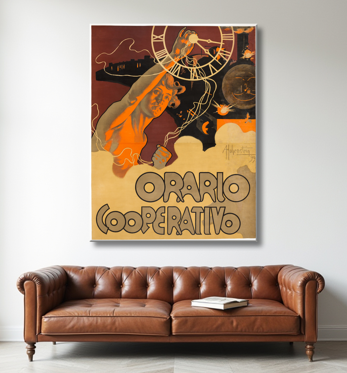 Reproduction Coopérative de temps de Adolf Hohenstein avec decor