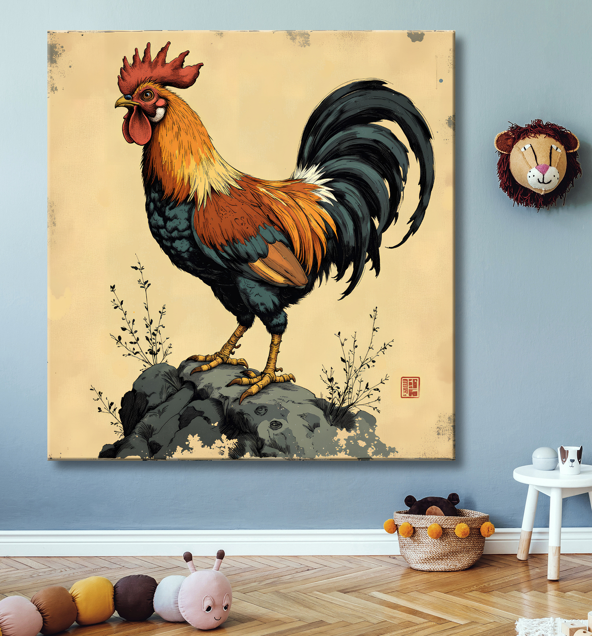 Tableau coq moderne - Décoration murale graphique et expressive avec decor
