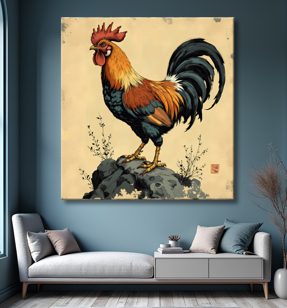 Tableau coq moderne - Décoration murale graphique et expressive avec decor