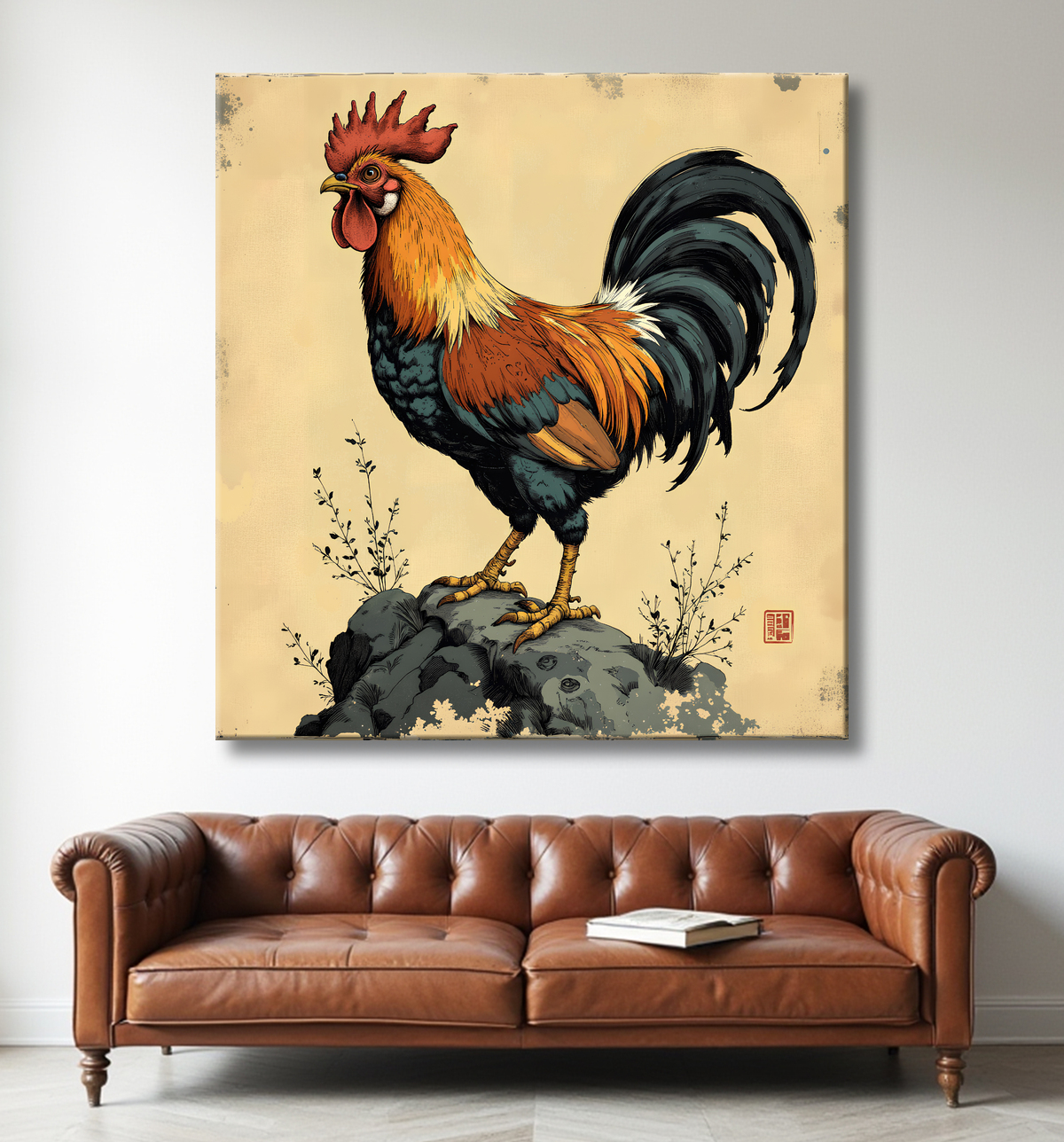 Tableau coq moderne - Décoration murale graphique et expressive avec decor