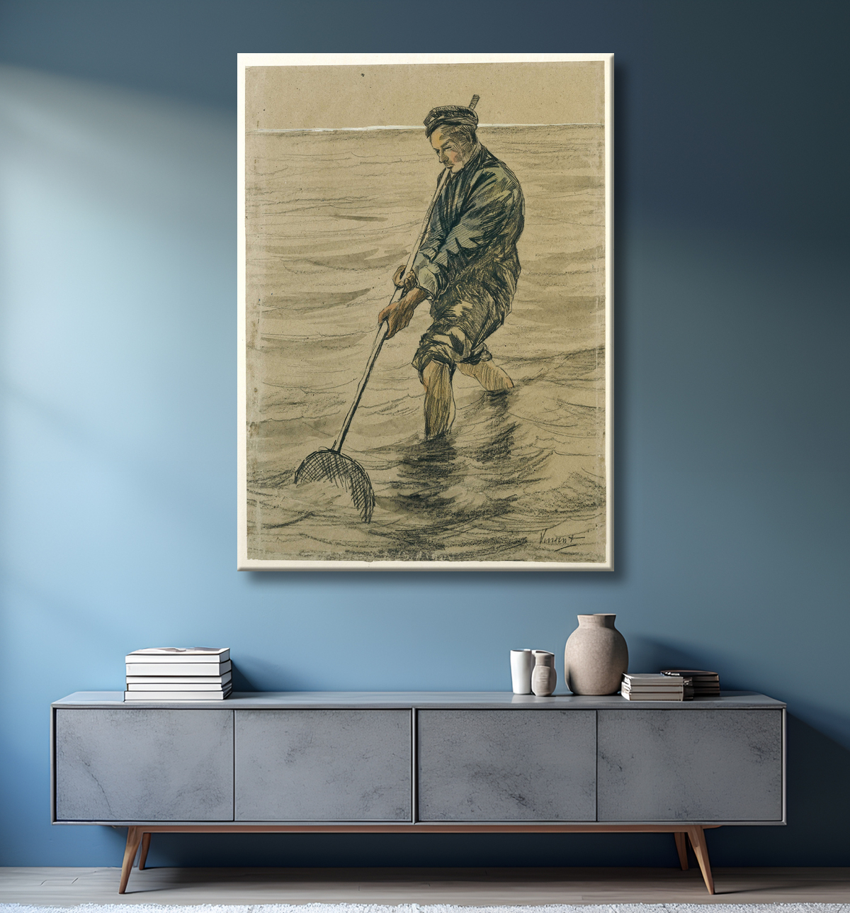 Reproduction coquillage de Vincent van Gogh avec decor
