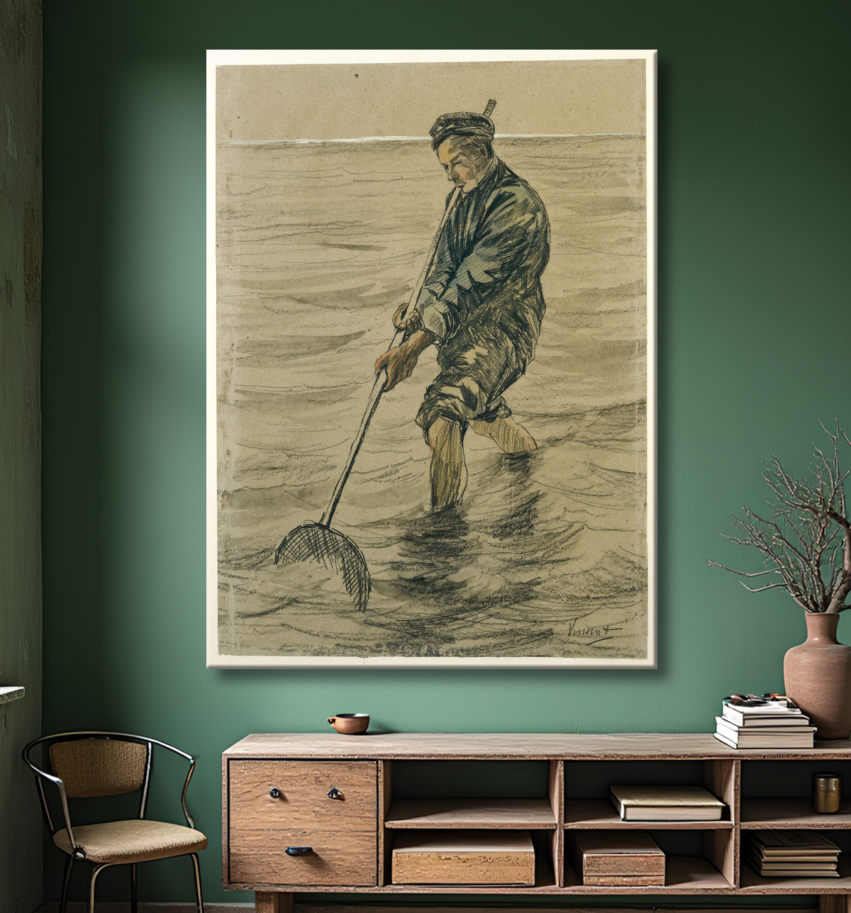 Reproduction coquillage de Vincent van Gogh avec decor